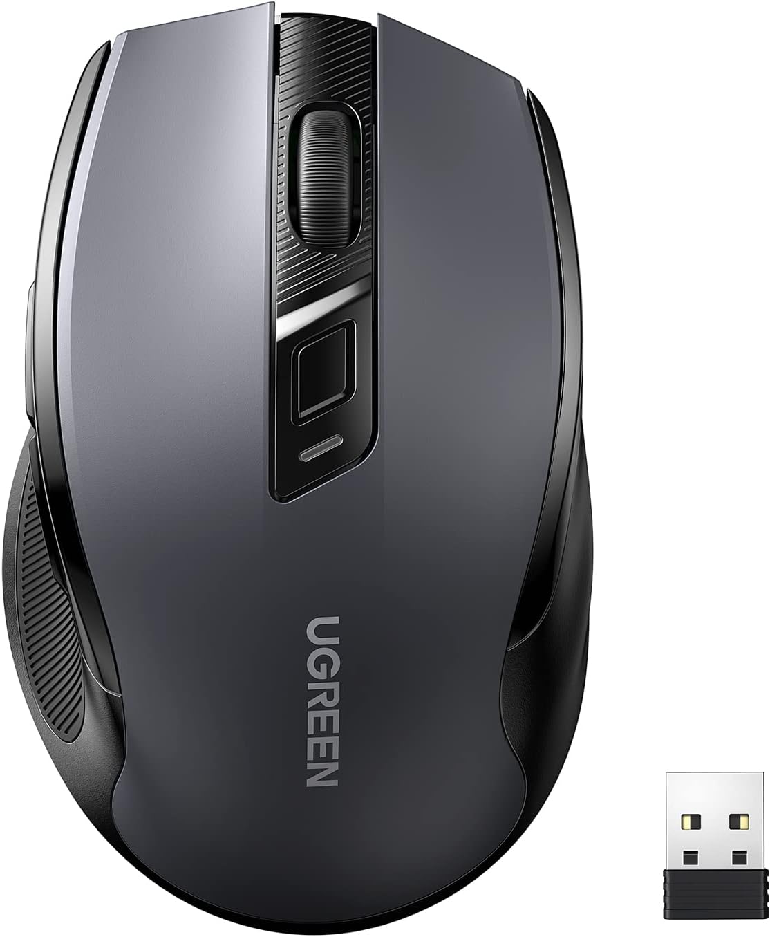 UGREEN Wireless Mouse 2.4G with USB Receiver, 5-Level 4000 DPI 6 Buttons,18 Months Battery Life Cordless Mouse, Ergonomic Computer Mice for Laptop, Computer, PC, MacBook, Chromebook Black