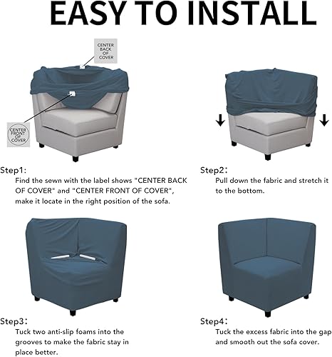 Vista 452 de Easy-Going - Funda elástica para sofá biplaza, 1 pieza, suave, con parte inferior elástica, protector para niños, tela jacquard de elastano y Gris