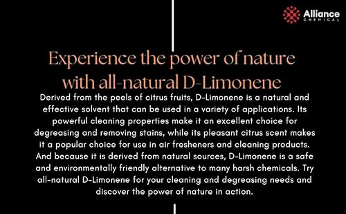 Alliance Chemical D-Limonene USP Grade - 144 Gallons (4 Gallons x 36 Cases) - Orange Oil - Food Grade - Kosher - Cleaner Solvent Paint Thinner