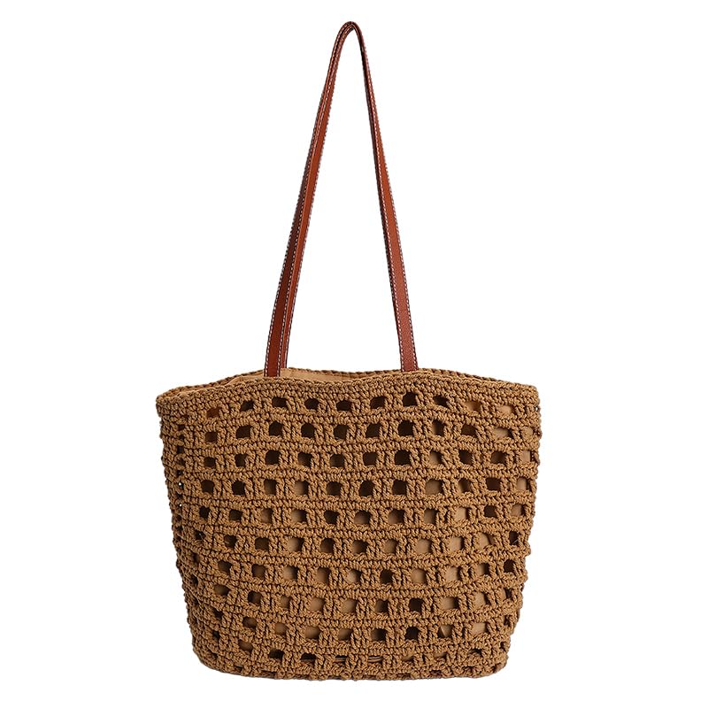 Sac hobo en paille style bohème pour femme pour plage et été