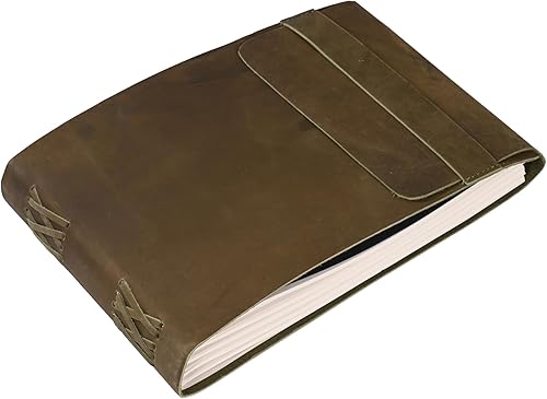 Miniatura 59 de Diario de viaje de cuero, cuaderno encuadernado vintage hecho a mano para hombres y mujeres, acabado antiguo, cuero de búfalo auténtico, papel