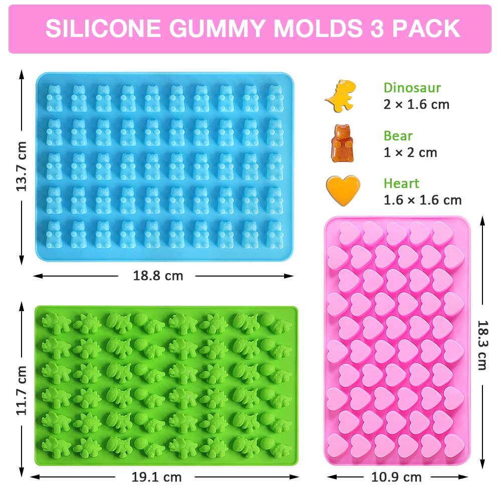 Alimat PluS Silicone Gummy Moulds, Sweet Moulds with 2 Droppers, Chocolate molds Including Mini Fruits, Sea Animals, Hearts - Image 2