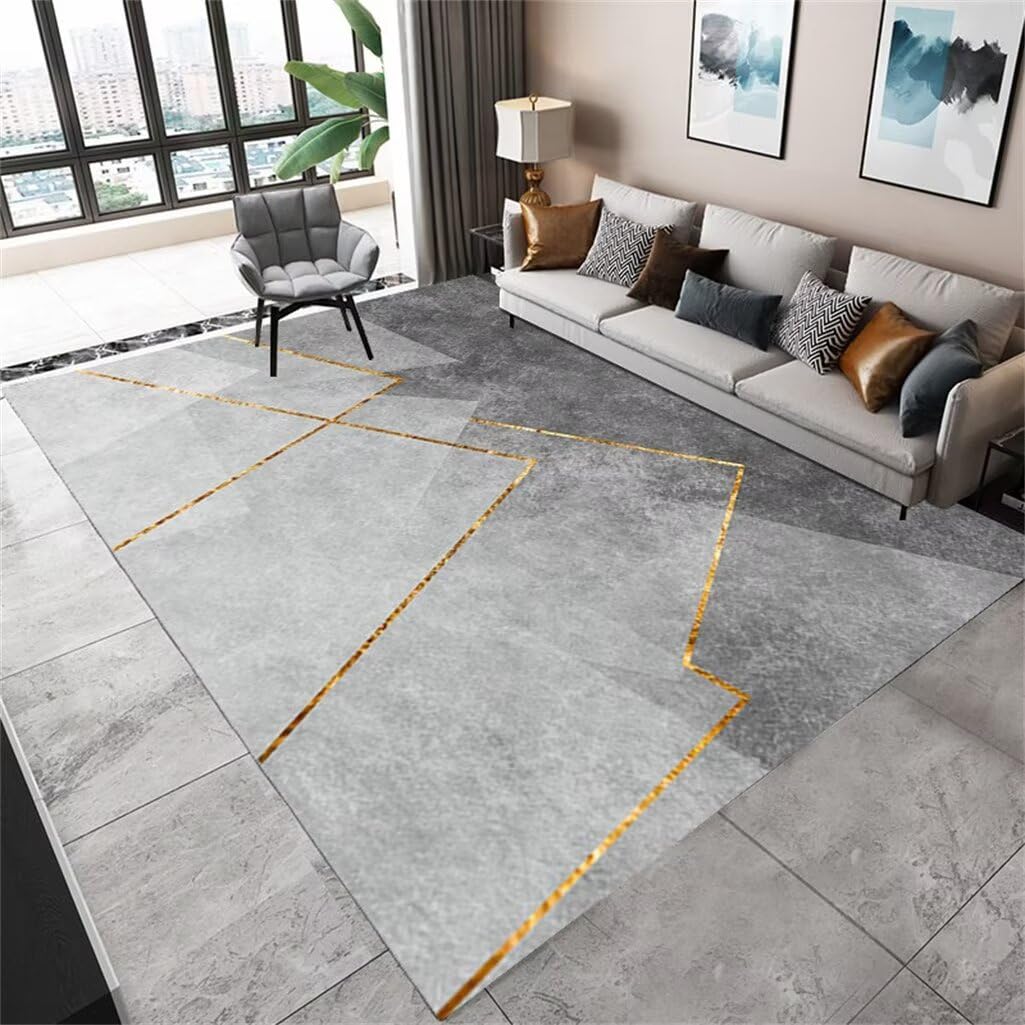 Tapis Chambre Garcon Tapis Lavable En Machine Pour Salon Tapis D'Intérieur Rectangulaire Gris Pour Une Marche Confortable Et Antidérapant Tapis Et Moquettes De Chambre À Coucher 120X180Cm 3Ft 11.2''X5