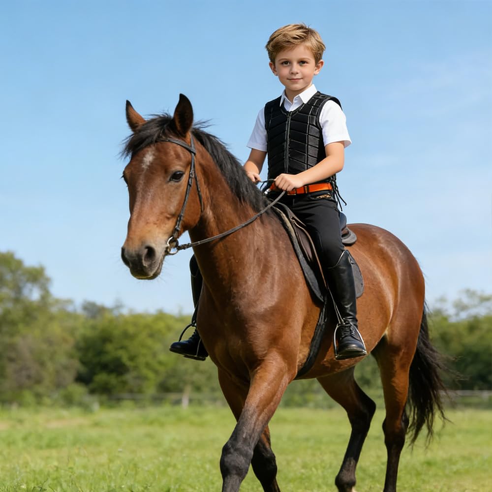 TentHome Gilet Equitation pour Enfant Femme et Homme Professionnel, Gilet de Protection Equitation Adulte EVA Haute Densité, Equipement Protection Dorsale Équitation, Affaire Protege Dos Equitation