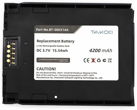 4200mAh Replacement Battery for Zebra TC50/TC51/TC52/TC510/TC510K/TC56/TC57/TC510K-1PAZU2P-A6 /TC51HC, fits Part No BT-000314-01, BTRY-TC51-44MA1-01,BT-000314A, BTRY-TC51-43MA1-01