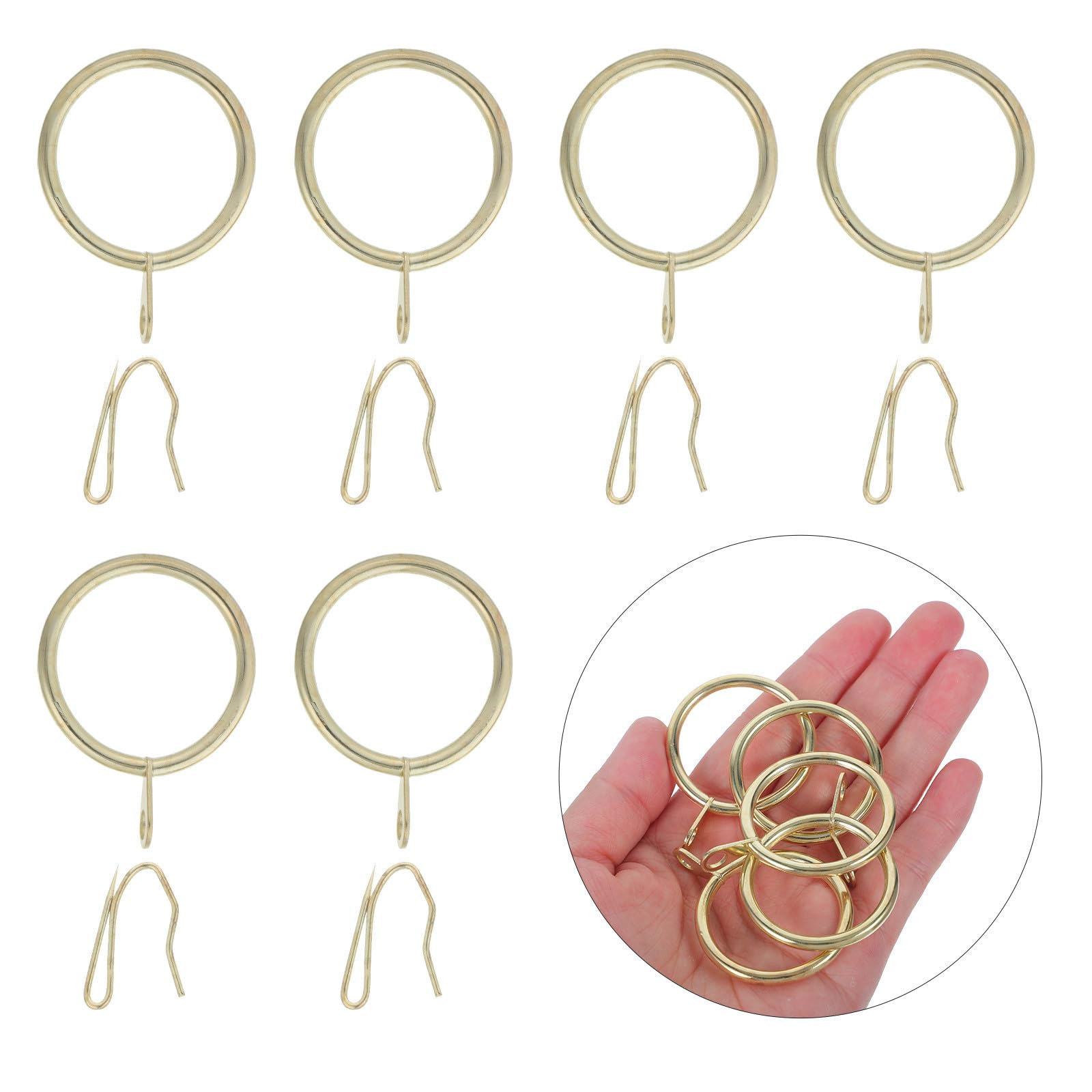 Anelli per Tende in Metallo Dorati 1,65 Pollici Set da 60 Pezzi Resistenti e Decorativi per Tende da Doccia e Finestre in Acciaio Inox per Uso Domestico