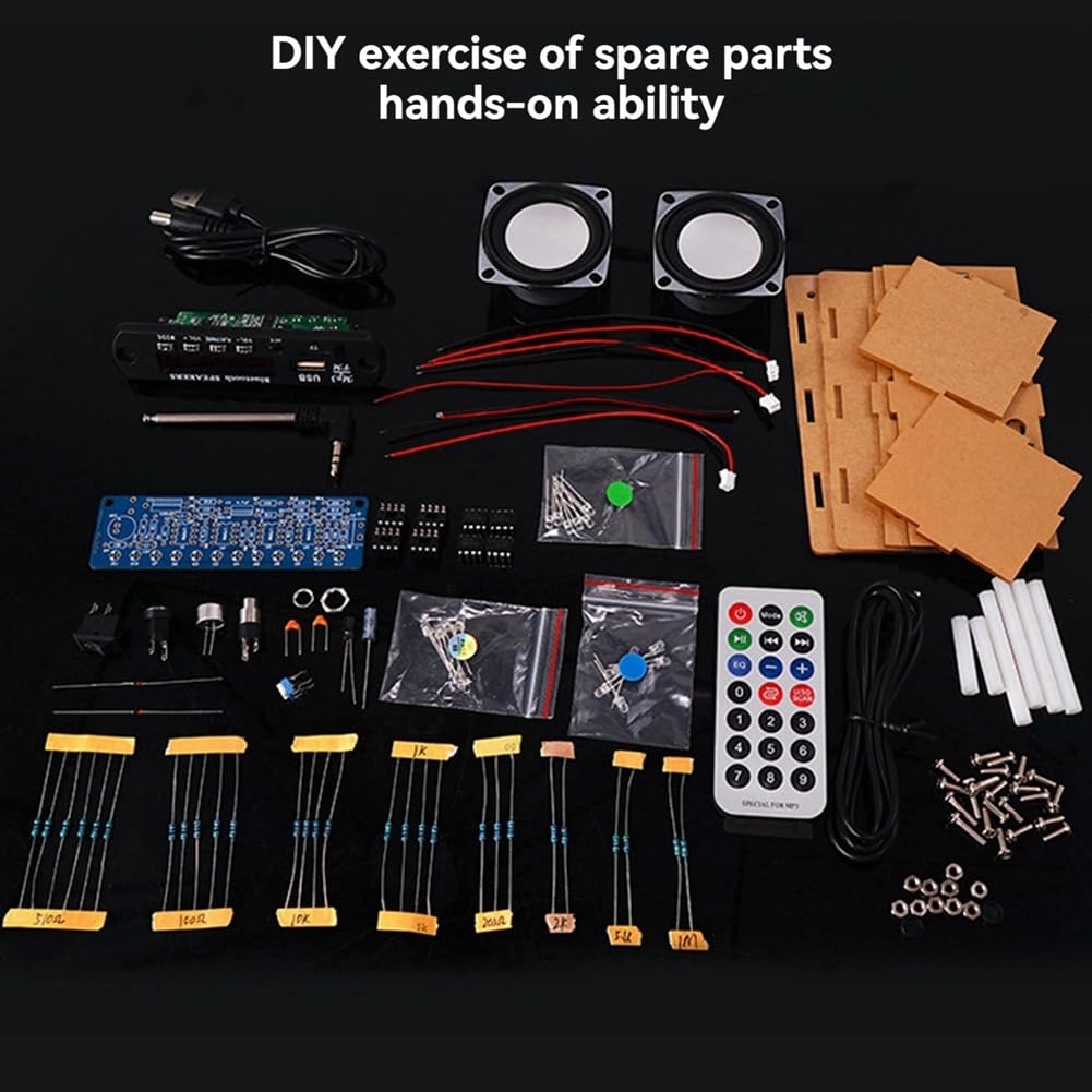 Kit de Haut-Parleur Bluetooth Bricolage avec Radio FM 87,5-108 MHz DIY Projet de Soudure Pratique Kit Électronique Assemblage de Soudure