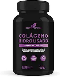 Colágeno Hidrolisado com Biotina e Vitamina C - Suporte para Ossos, Cabelo, Pele e Unhas Saudáveis. 1 Pote com 60 Cápsula de 580mg - Natural Vitaminas