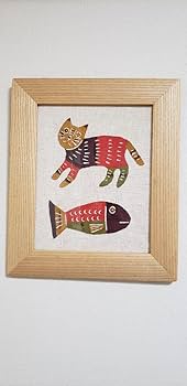 Amazon.co.jp: 染色家 柚木沙弥郎 猫と魚 型染絵 : おもちゃ