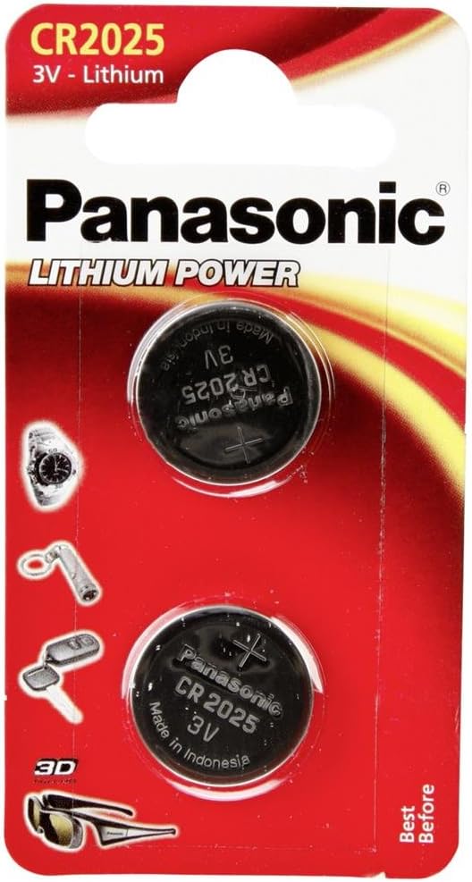 Panasonic CR2025 Specialist Lithium Coin Battery (Pack of 2)