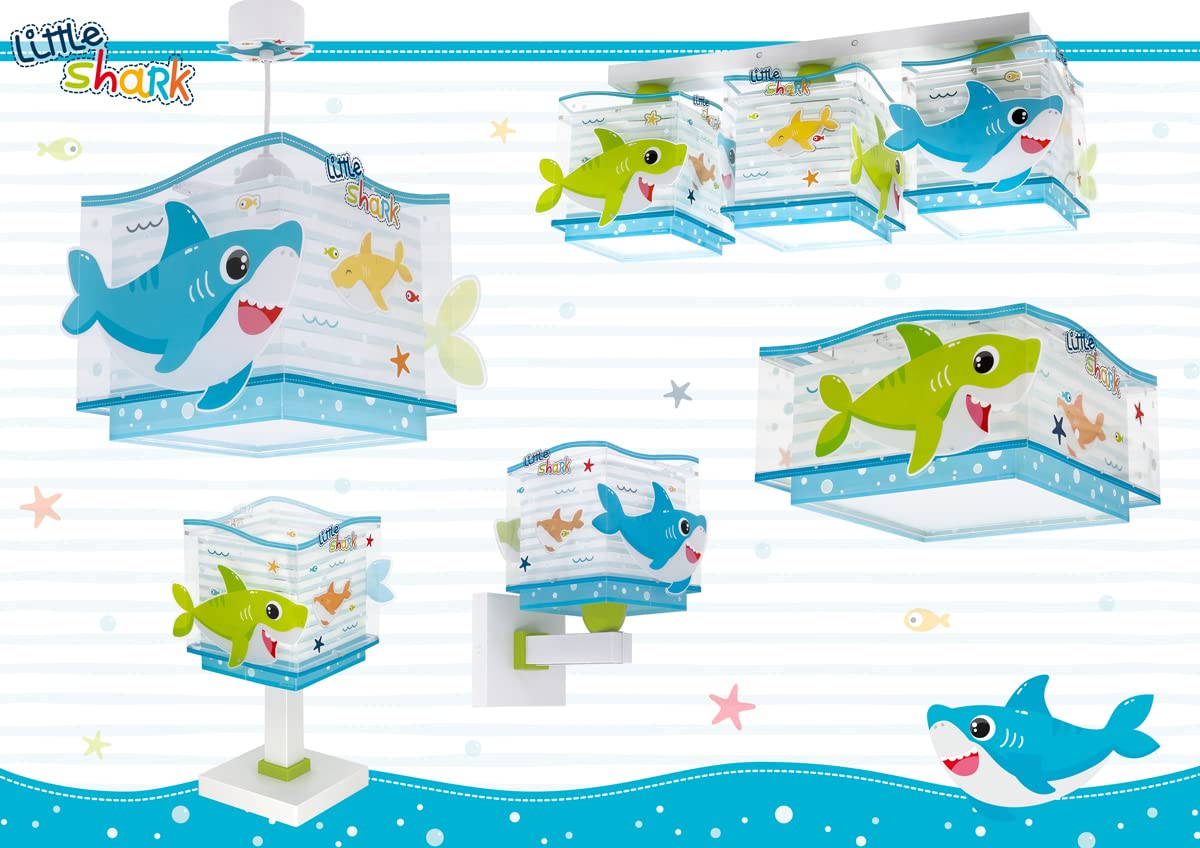 Dalber Kinder Tischlampe Nachttischlampe kinderzimmer Little Shark Haie Tiere, Kinderzimmer, Nachttischlampe, 63471, E14
