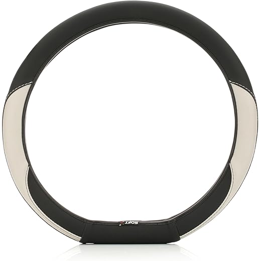 SOFT X Flat Bottom Steering Wheel Cover Silver & Black