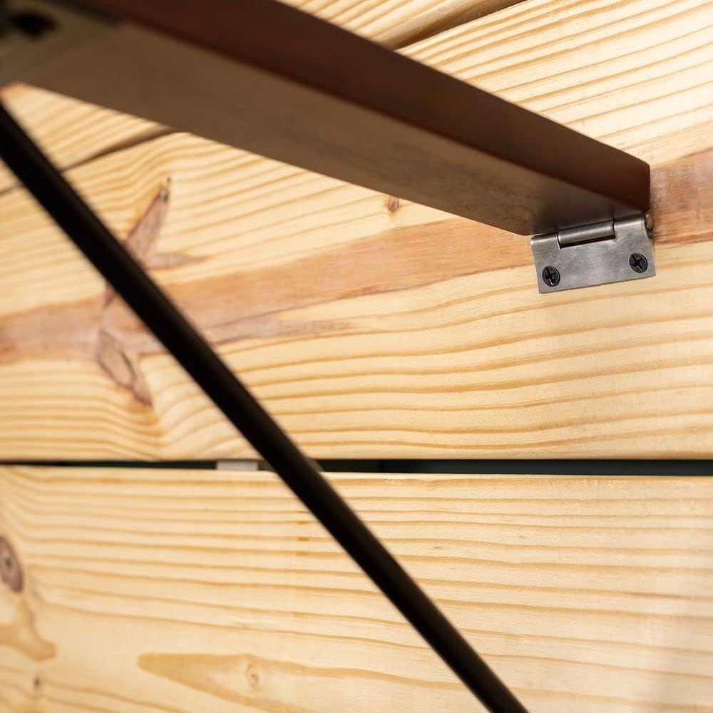 EASY-UP Collapsible Wooden Wall Mounted Saddle Rack | Convenient Collapsible Design | Fits English & Dressage Saddles | Exquisite Wood & Metal Blend | Color Medium Brown