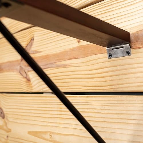 Miniatura 6 de EASY-UP Estante plegable de madera para montar en la pared, color marrón medio, práctico diseño plegable, se adapta a sillas inglesas y de doma