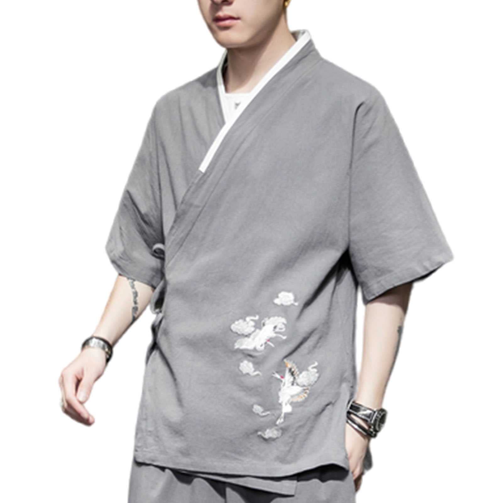FAXIOAWA Giacca da Cuoco da Cucina da Uomo Giapponese, Uniforme da Lavoro per Ristorante con Stampa Ricamata, Logo Personalizzabile
