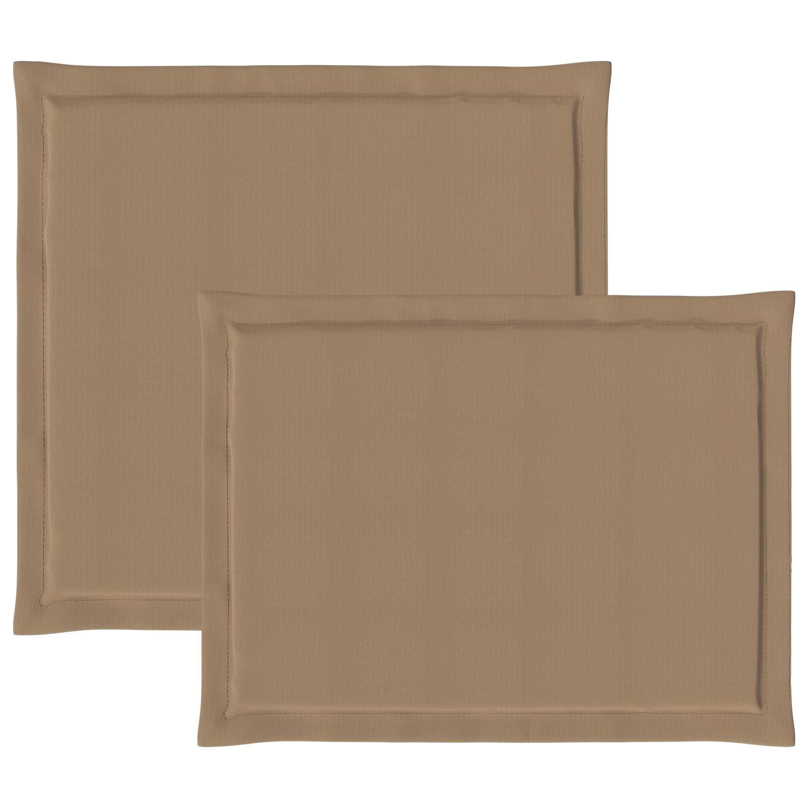 Poduszki na oparcie 2 sztuki taupe 47 x 45 x 2 cm | Poliester odporny na warunki atmosferyczne, wypełniony pianką, na patio w ogrodzie, łatwy do czyszczenia