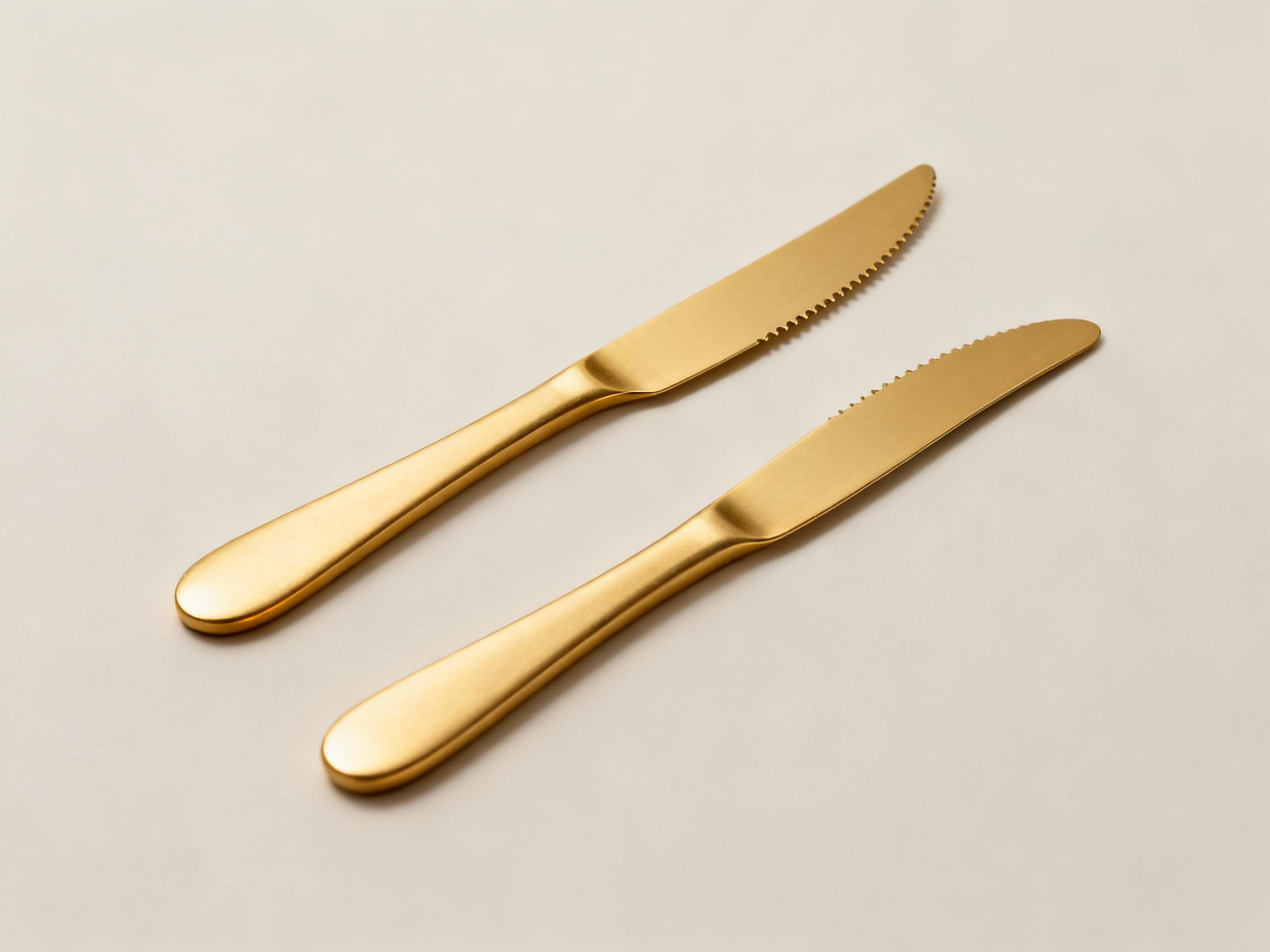 NEERAK Premium Gold Stainless Steel Butter Knife Set - Pack of 2 | Smooth Spreader for Butter, Jam, Cheese & Bread | Elegant Golden Finish | Rust-Free Cutlery for Dining & Kitchen (gold)