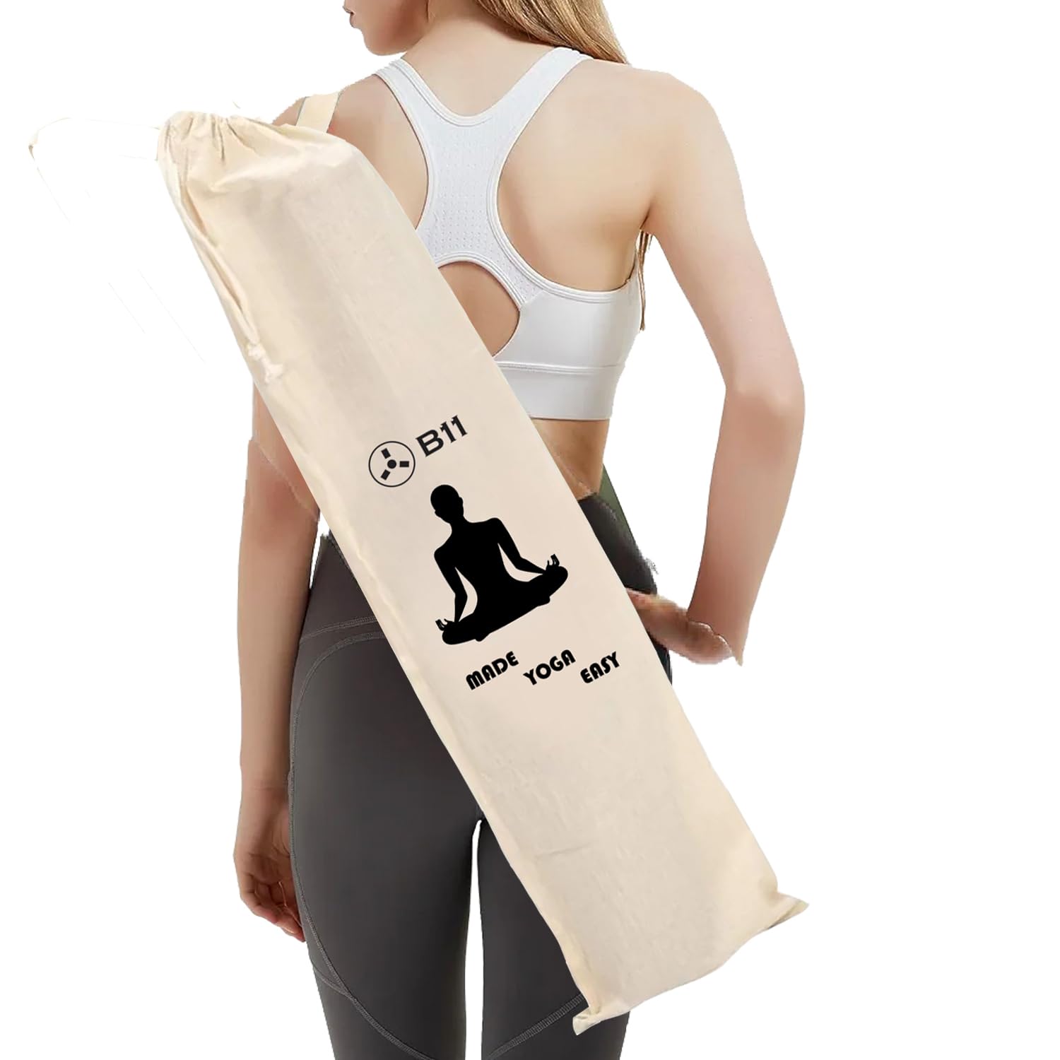 Cotton Yoga Mat Cover Yogamat Carry Bag Big Size | Drawstring & Strap - 1 PCS