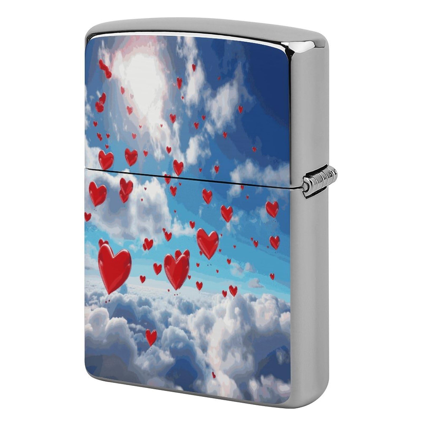 Btcowzrv Style Hearts In The Sky Metal Lighter Case Sleeve Cover Holder