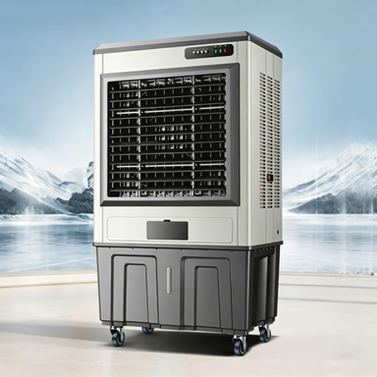 Industrial Portable Evaporative Swamp Cooler, Mobile Water Air Cooling Fan