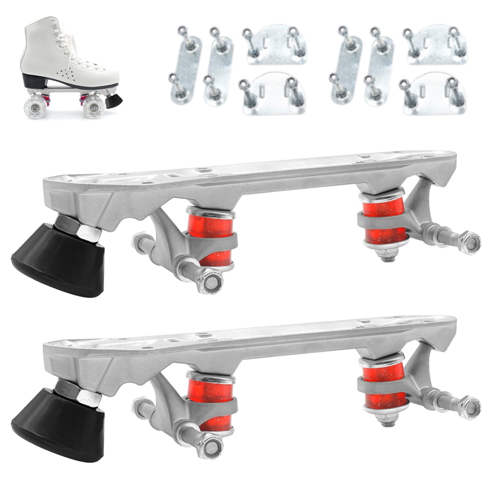 Generisch Kit de patins à roulettes | de rechange à double rangée | Base pour skateboard, pour une utilisation en plein air, voyages dans les parcs, pour familles, hommes, femmes et
