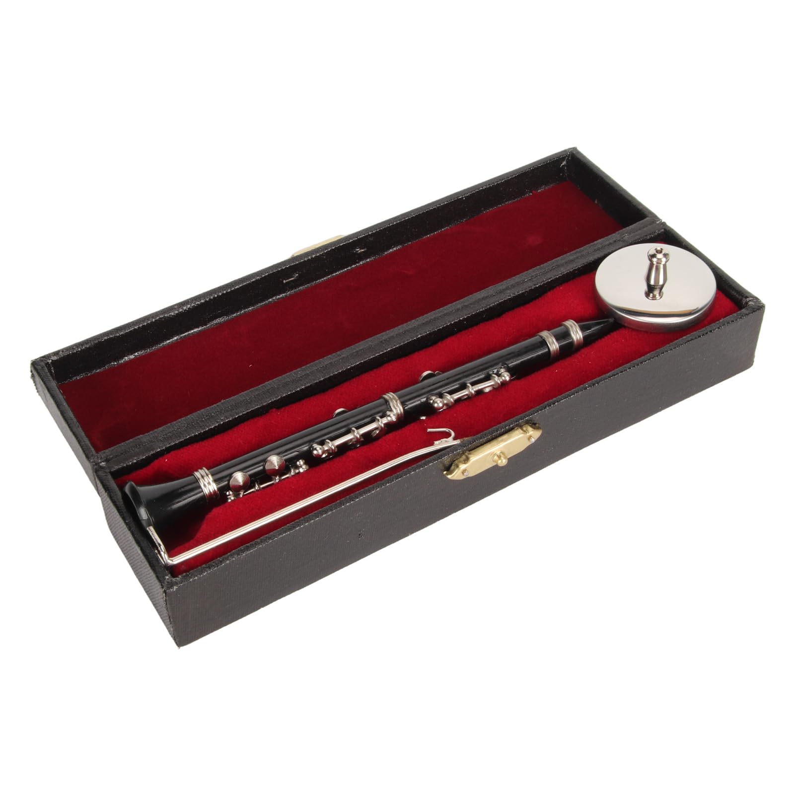 Clarinetto Nero in Miniatura, Giocattolo Modello di Clarinetto in Miniatura con Supporto e Custodia Display Modello di Clarinetto Strumenti Musicali Ornamento per la Casa con