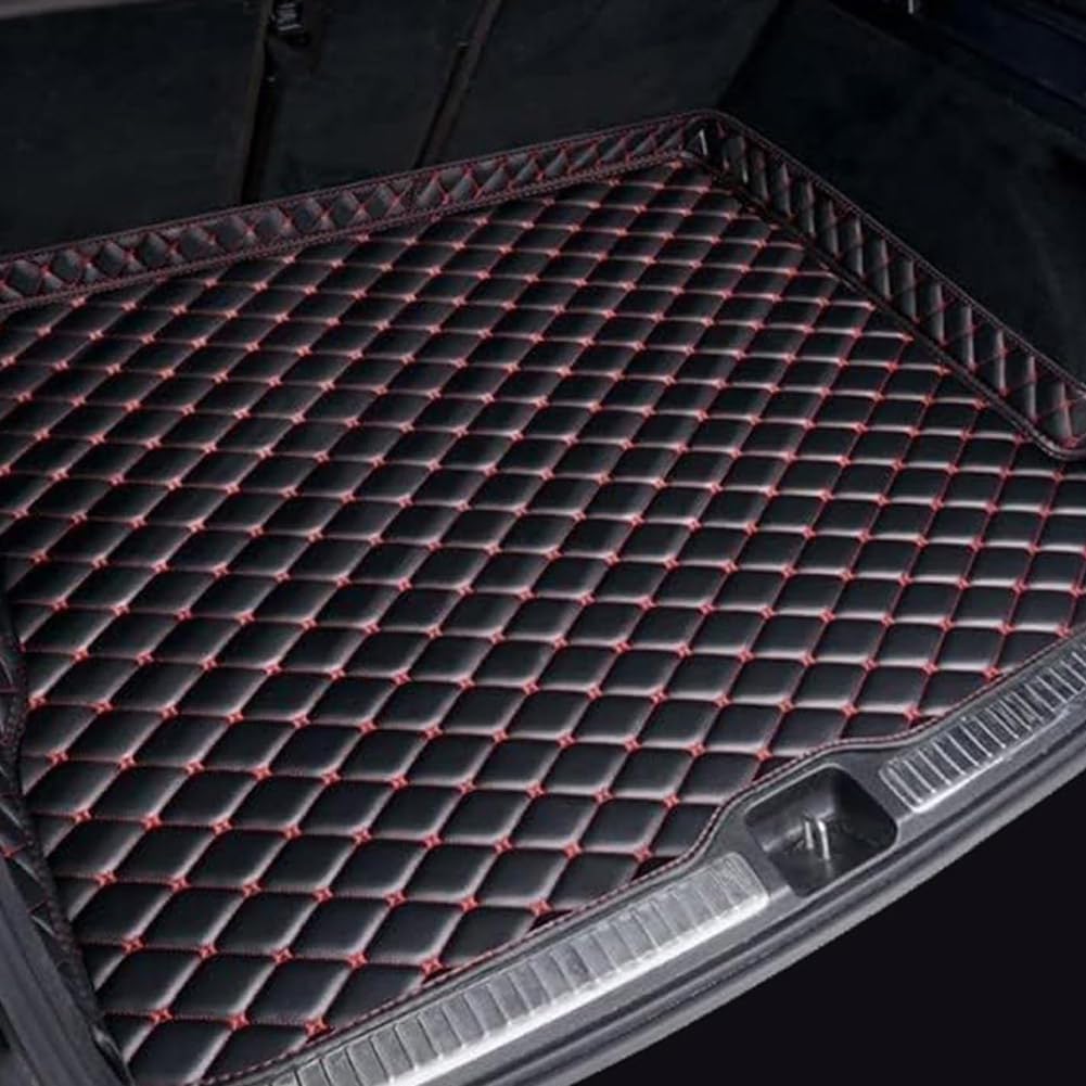 Ctpyoks Car Boot Liner for Mazda CX-30 Hybrid 2019-2026, Leather Rear Trunk Mats Waterproof Floor All Weather Anti Scratch Slip Parts Tray Protector Carpet Pad Cargo Liners,B/Black-red