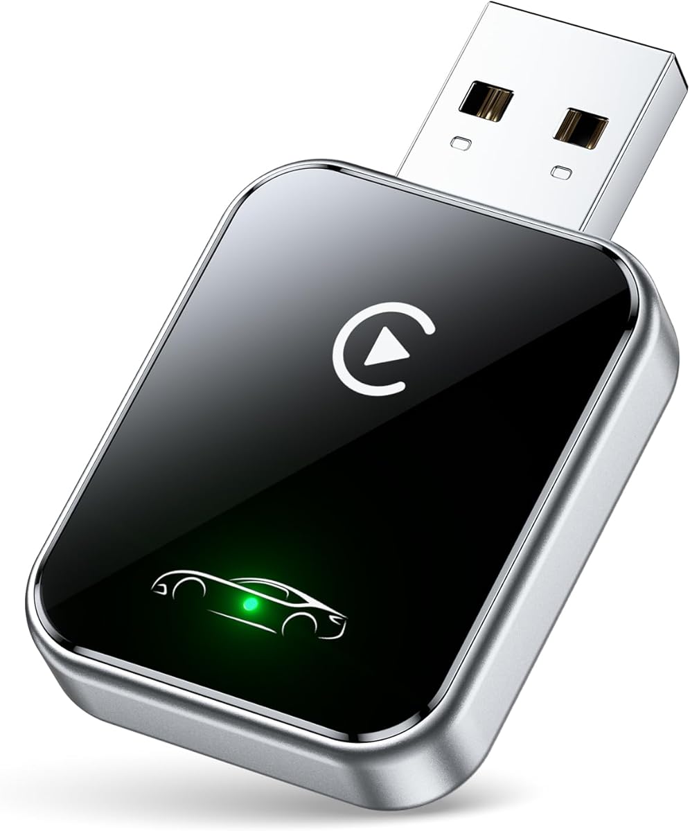 Wireless CarPlay Adapter for iPhone, Convert Wired to Wireless CarPlay Adapter, Mini Size with Extension Cable USB & USB-C/Type-C, Stable Car Control & No Delay