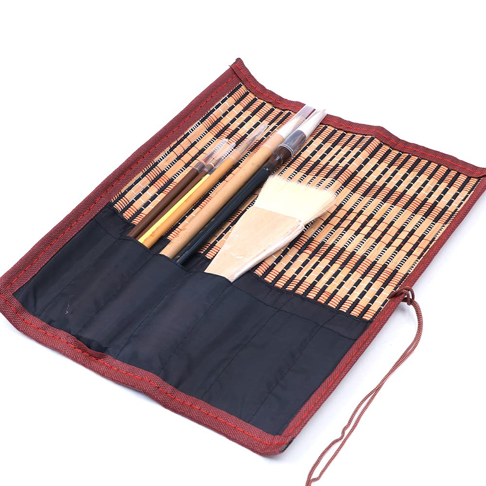 8-teiliges Kalligraphie-Pinsel Set – Chinesische & Japanische Schreibpinsel Für Sumi, Kanji | Inkl. Aufbewahrungstasche