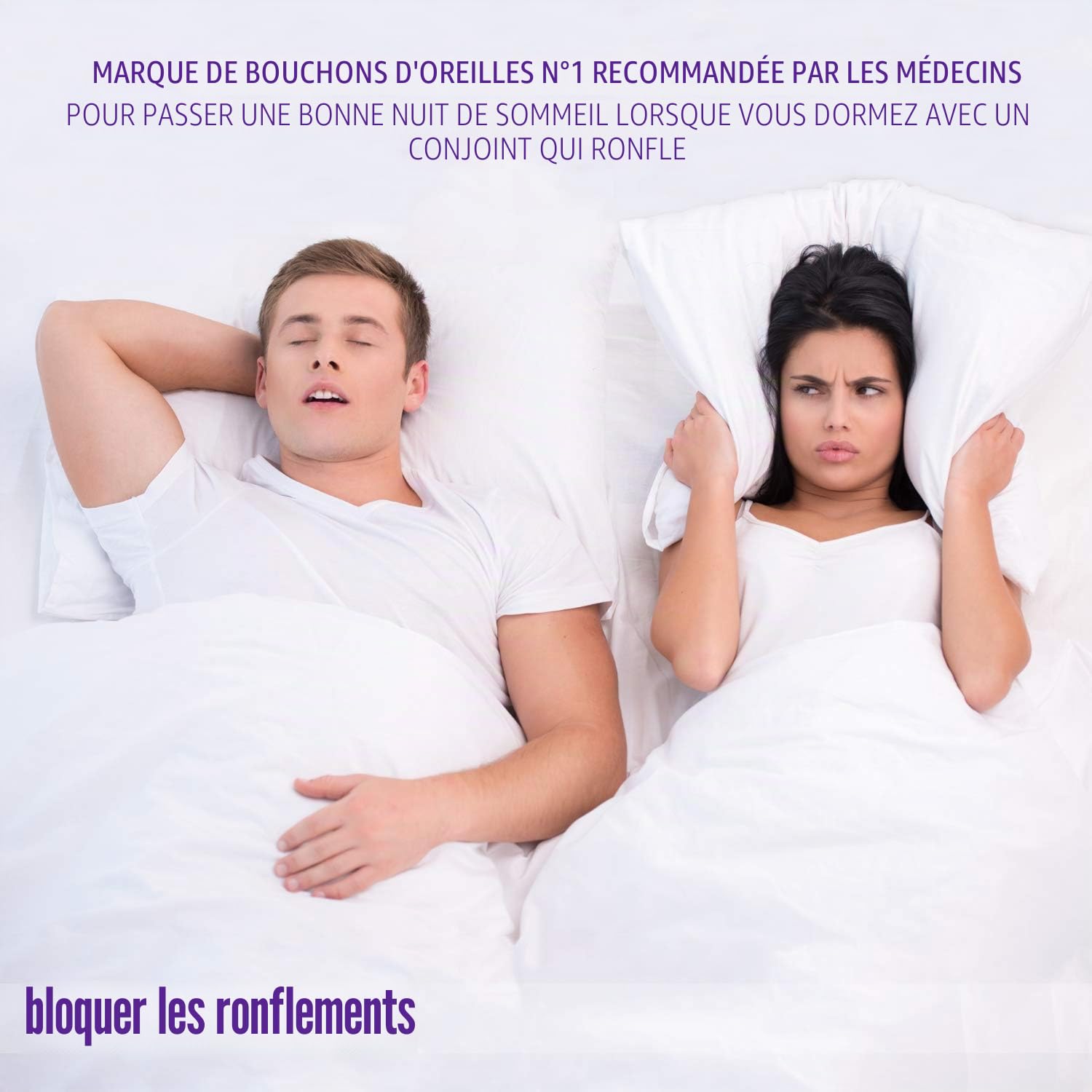Macks Lot de 2 Bouchons d'oreilles jetables - Protection Contre Le Bruit - Violet