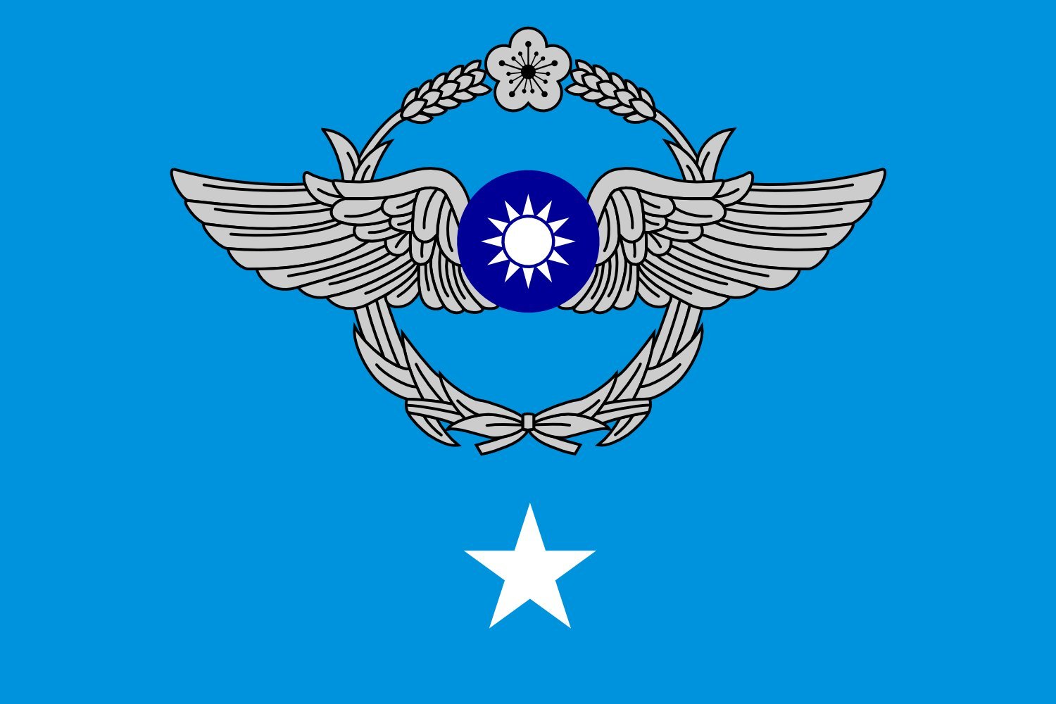 Drapeau ROCAF Major General Flag 1981 grand format paysage pour mât extérieur
