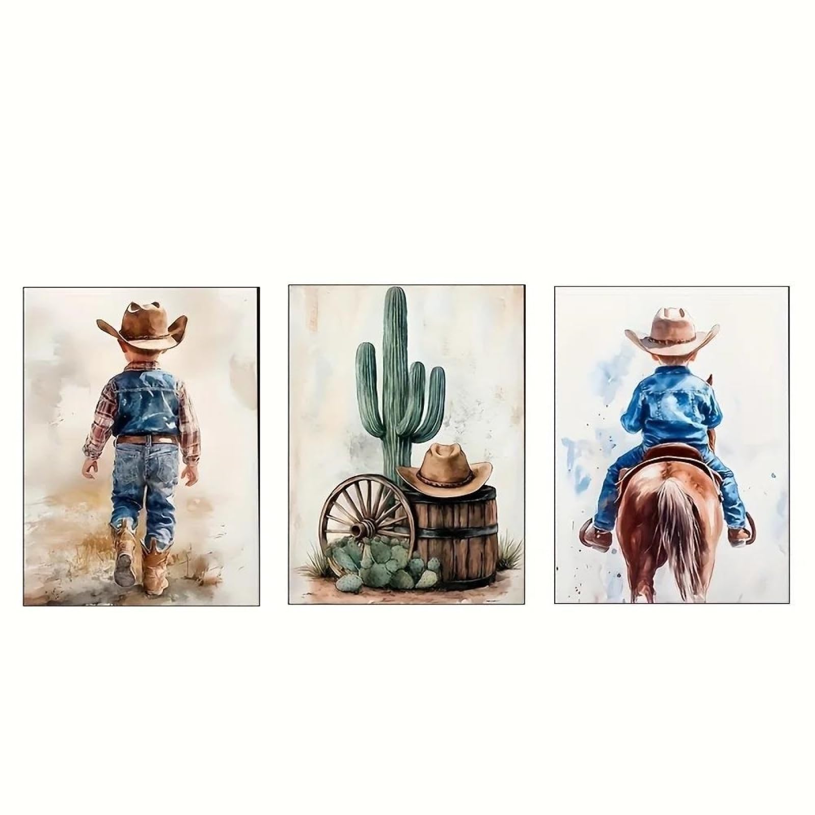 Yocheng 3pcs Christmas Home Decorations, Watercolor Poster Wall Art For Boys' Room, Suitable As Living Room 30x40cmx3 No Frame