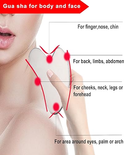 Miniatura 6 de Yeamon Rodillo de masaje de metal 3 en 1, masajeador de cuero cabelludo y Gua Sha, rodillo masajeador facial de metal, rodillo de masaje facial