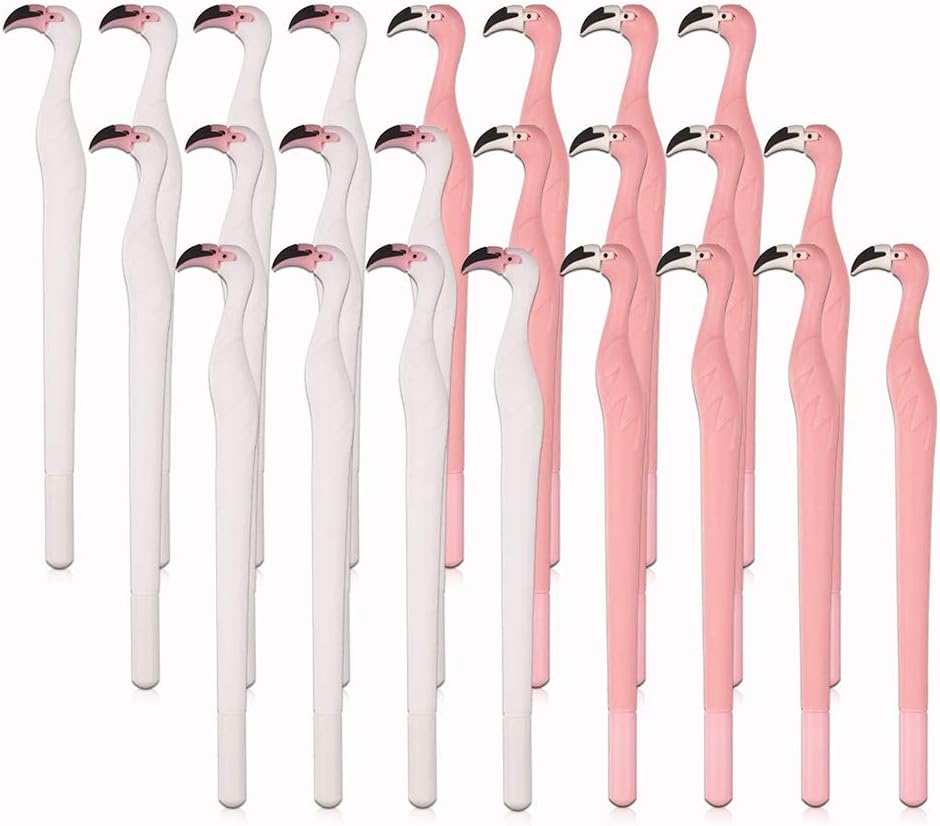 24Pcs Bulk Creative Flamingo Pen Cute Fancy Cool Ink Gel Refill Ballpoint Pens Novelty Animal Rollerball Fine Point Roller Ball Drawing Wring Escolar Decoration Stationery Gift 0.5mm