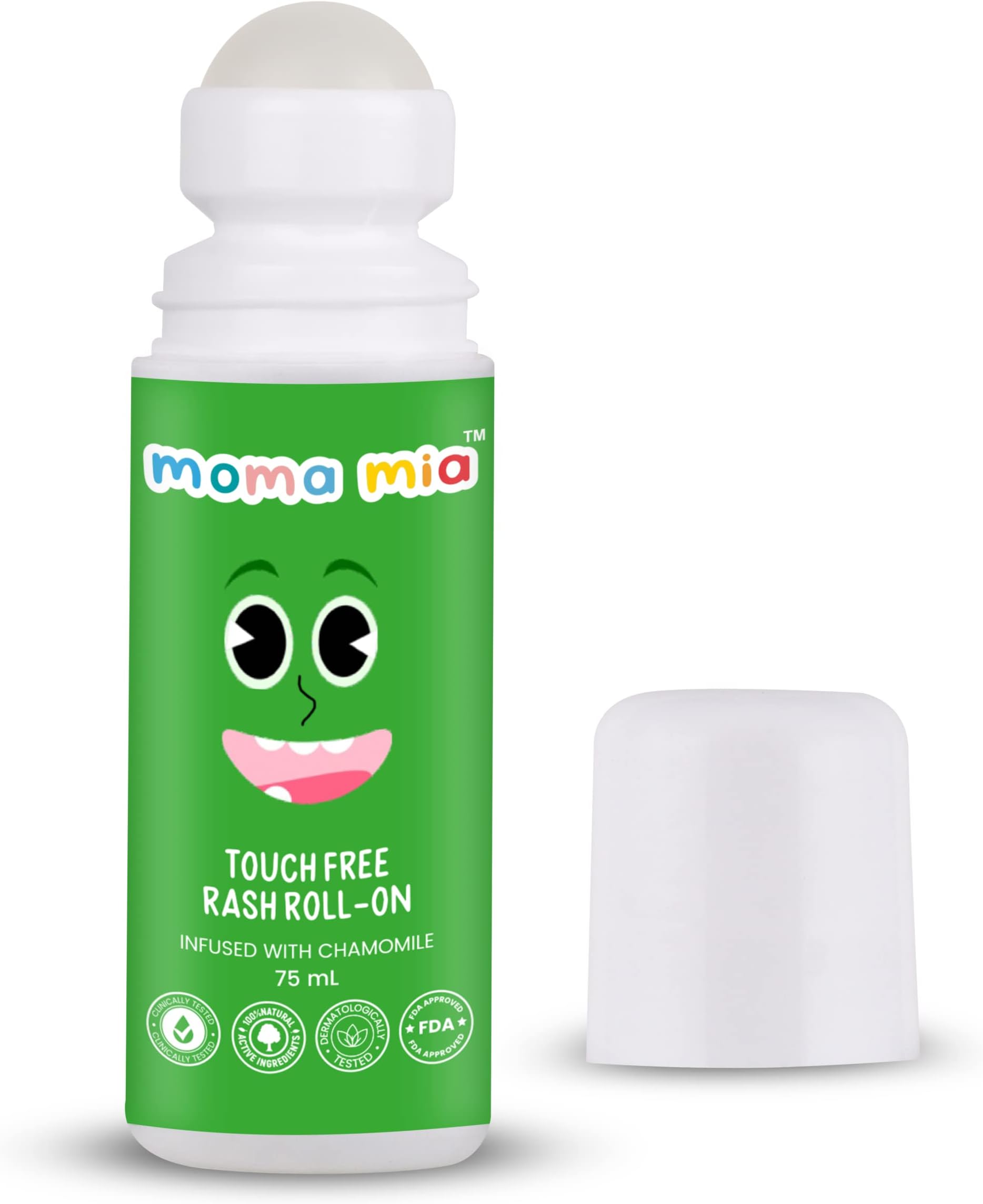 MOMA MIA Touch-Free Rash Roll On (75 ml)-Diaper Rash Cream|Clinically Tested for Baby's Delicate Skin|Treats and Prevents Diaper Rashes|Easy Application|Enriched with Calendula|Ammonia-Free PACK OF 1