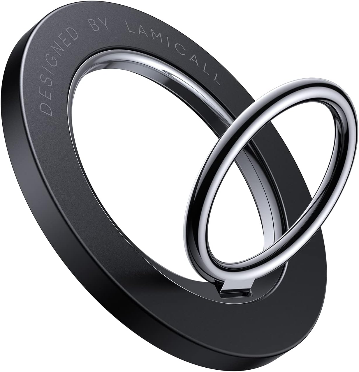 Magnetic Phone Ring Holder for MagSafe - Lamicall 360 Rotating Phone Grip [Removable & Wireless Charging Friendly] for iPhone 17 16 15 14 13 Pro/Pro Max/Plus/Mini/Air, Others with Iron Plate - Black