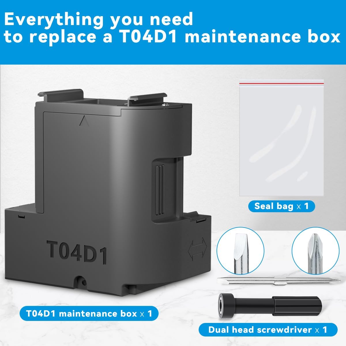 T04D1 T04D100 Ink Maintenance Box for ET-15000 ET-3750 ET-3760 WF-2860 ET-4760 ET-3850 ET-4850 XP-5100 ET-3710 ET-5150 ET-3830 ET-M1000 ST-3000 ET-M2170 Printers TO4D1/TO4D100/EWMB2/04D1 thumbnail