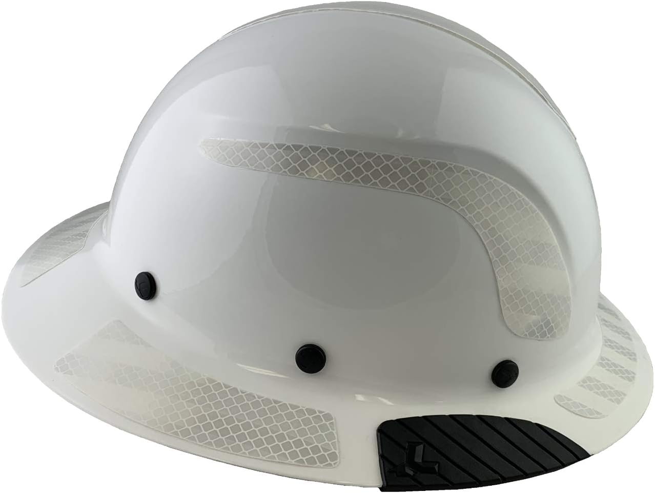 Lift Safety Helmet - Fiberglass Composite Full Brim Hard Hat -White with White Reflective Decals with Hard Hat Tote Bag