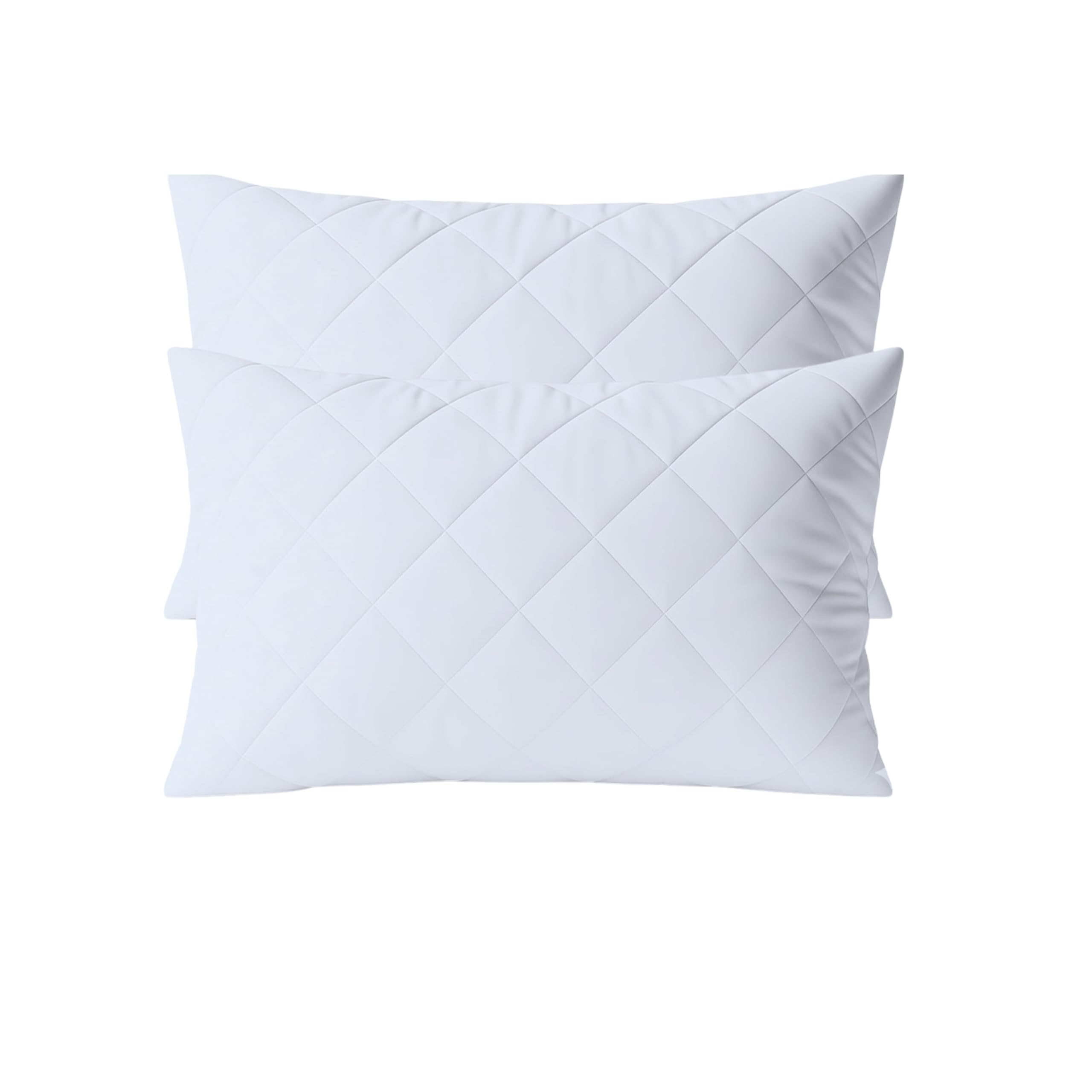 ELOVELA Premium Quilted Hotel Pillows 2 Pack – Soft, Supportive White Bed Pillows for Side, Back & Stomach Sleepers - Durable & Machine Washable