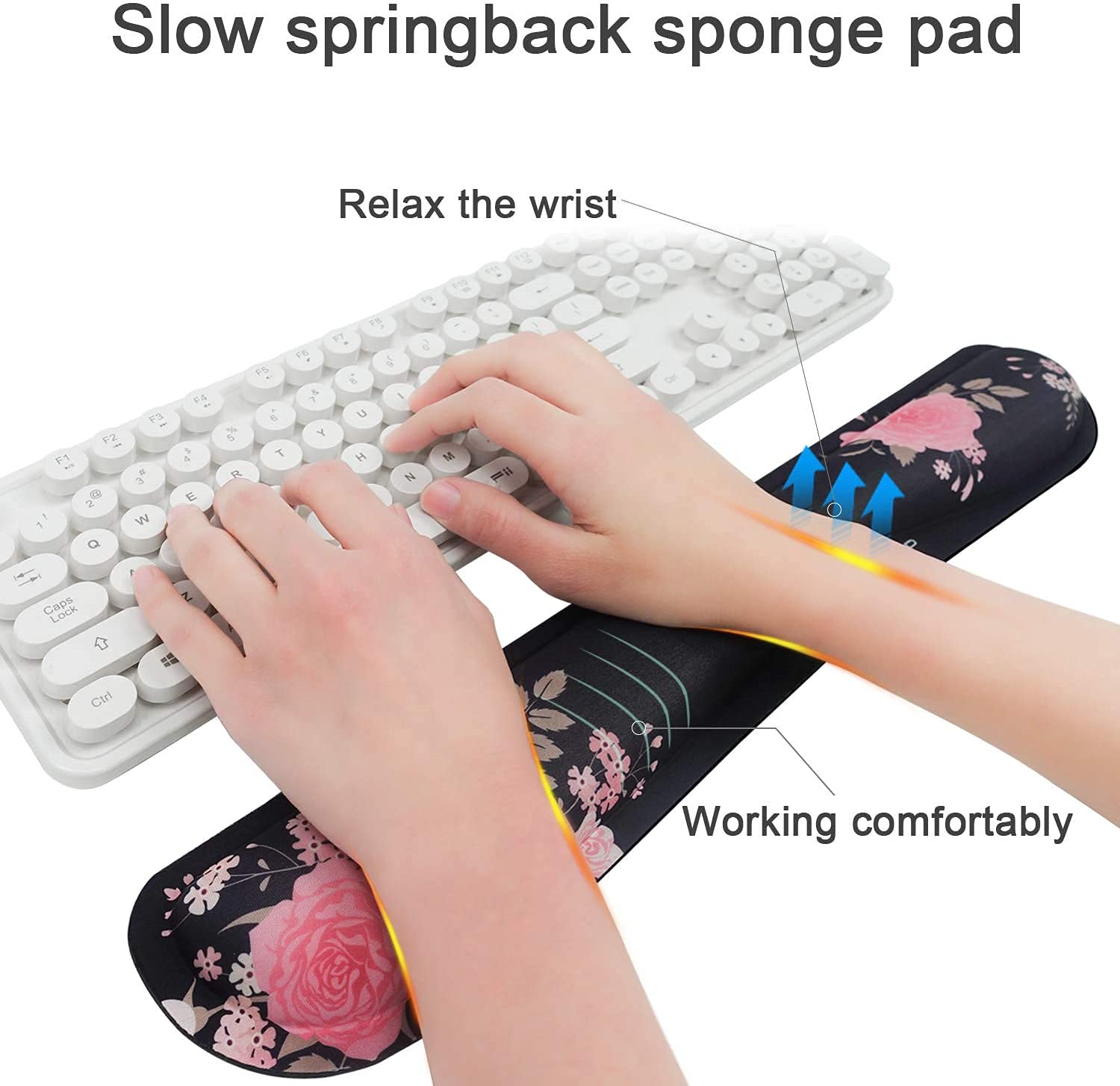 Tappetino Mouse Ergonomico,Tappetino Mouse Con Poggiapolsi, Poggiapolsi Mouse Con Memory Foam,Design Massaggiante,Per Computer, Ufficio (Rosa