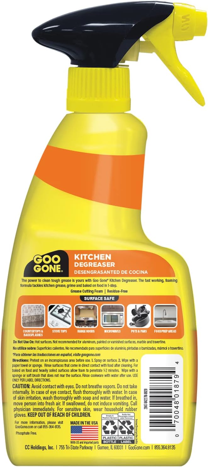Powerful Foaming Kitchen Degreaser Removes BakedOn Food, Grease, and