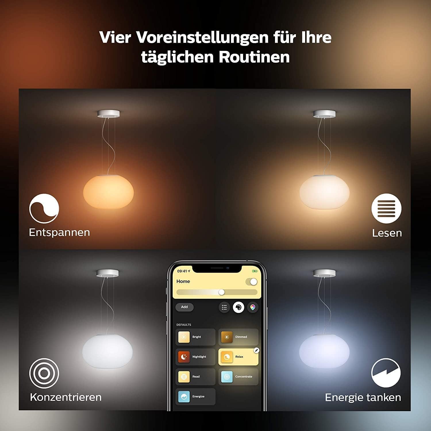 Philips Hue White & Col. Amb. LED Pendelleuchte Flourish, dimmbar, 16 Mio. Farben, steuerbar via App, kompatibel mit Amazon Alexa (Echo, Echo Dot)