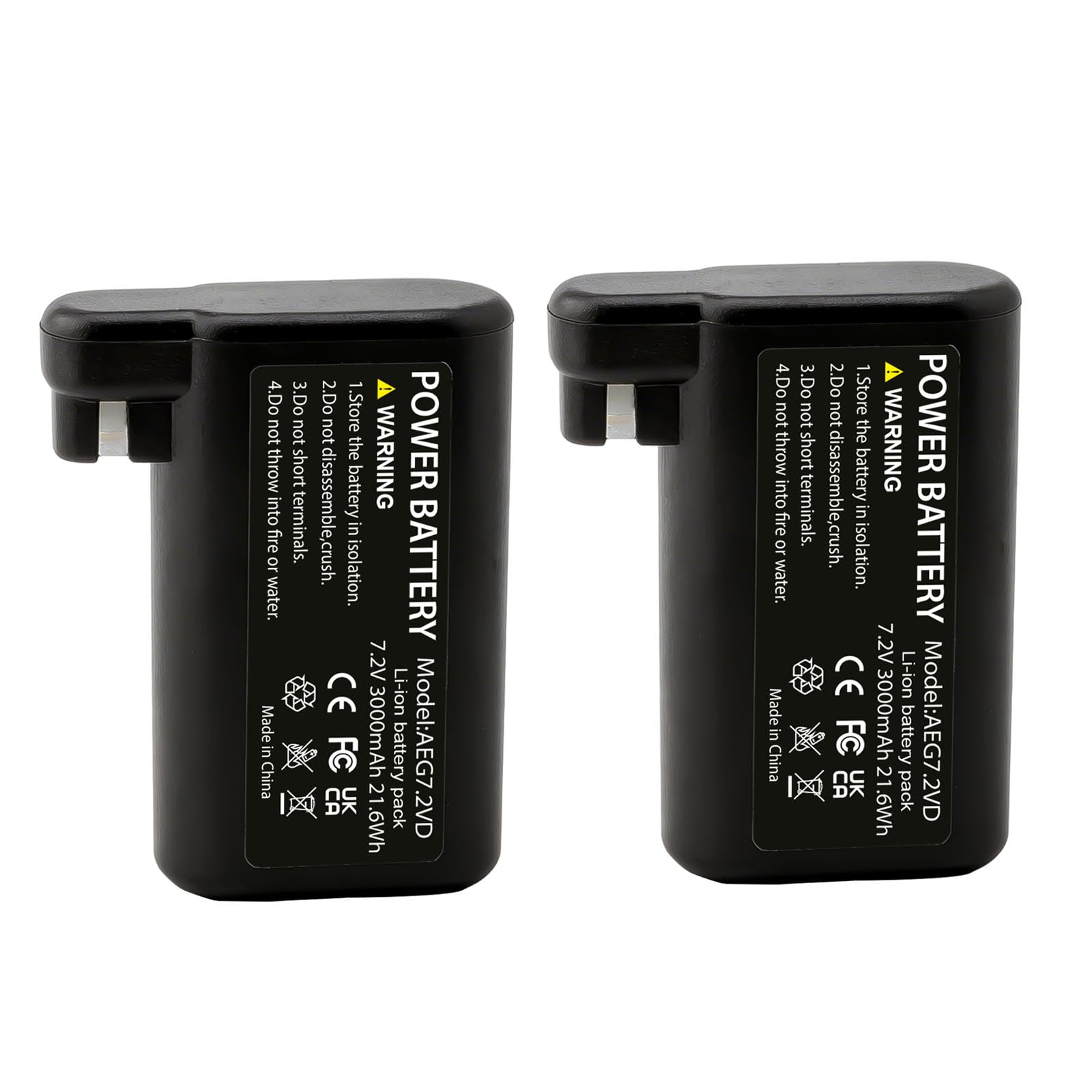 Lot de 2 batteries de rechange Li-ion 3000 mAh 7,2 V compatibles avec AEG Electrolux Osiris RX7-1-TM, RX9-1-SGM, RX9-1-IBM, RX9-2-4STN, RX9-2-4ANM, RX9, RX8-1-4WN