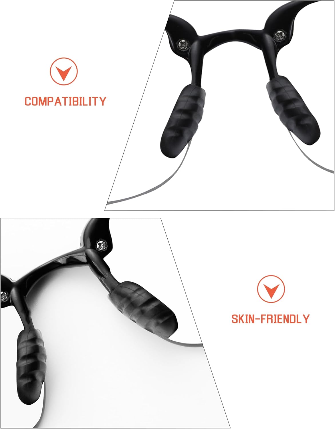 2 Pairs Replacement Nose Pads For Maui Jim Sunglasses - Soft Silicone Nose Pieces