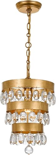 Miniatura 2 de Crystorama Perla - Lámpara de araña de 1 luz de plata antigua