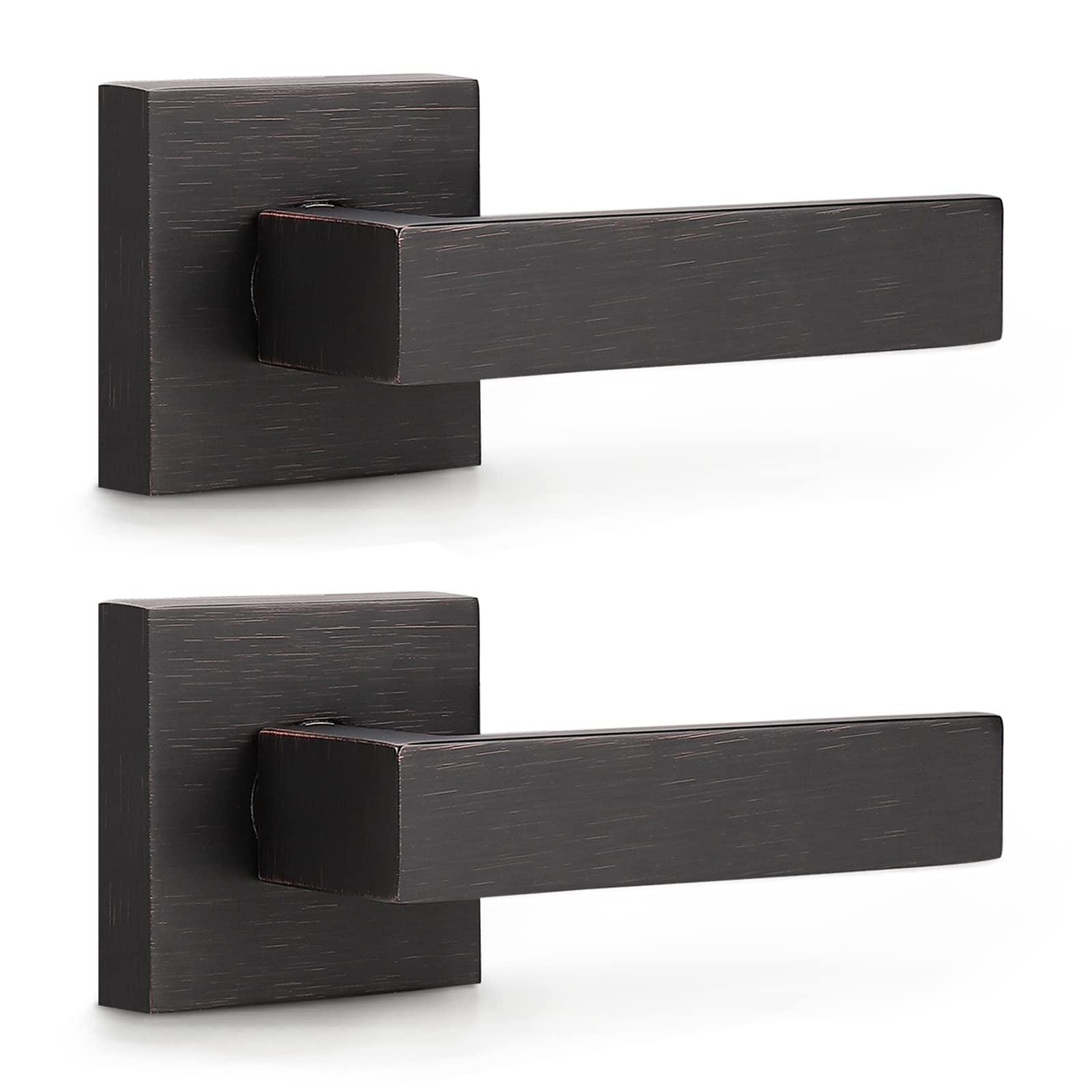 Brushed Nickel Keyed Door Handles - Secure & Stylish -24