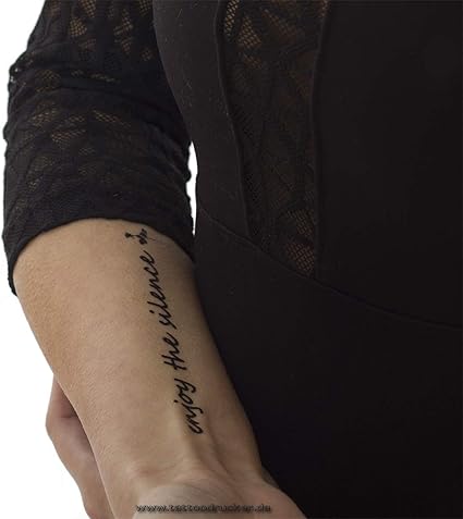 5x Schwarzes Dm Tattoo Enjoy The Silence I Feel You Mit Rose Temporary Haut Tattoo 5 Amazon De Spielzeug