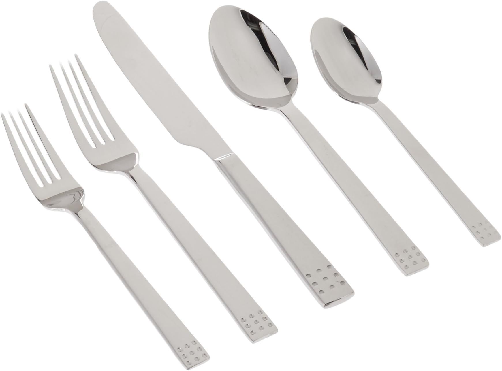 DAVID SHAW PRD571 20 Piece Splendide Wells Flatware Set, Silver