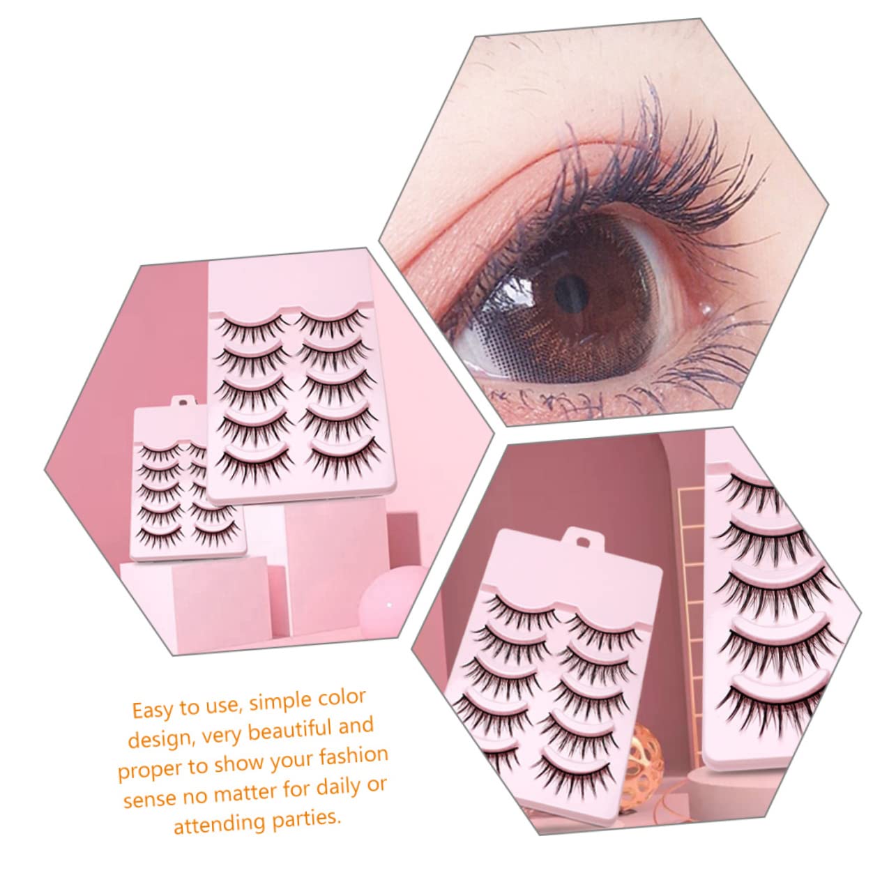 Healeved 5 Set Di Ciglia Finte Per Donna Kit Di Ciglia Finte Soffici Ciglia Singole 10 Paia*5