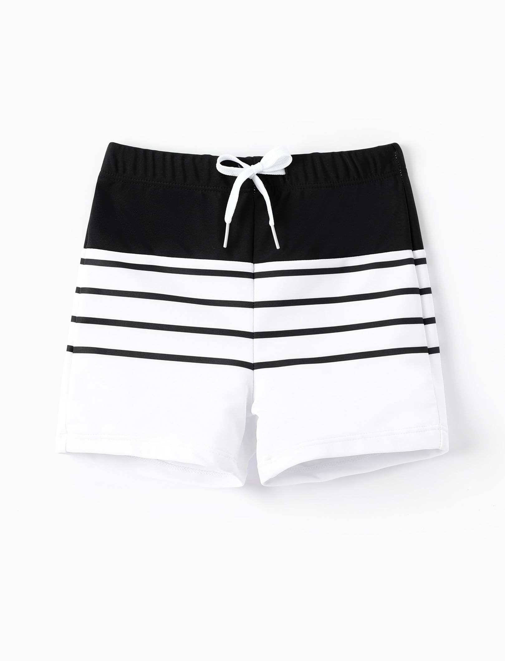 PATPAT Family Matching Swimsuits: Boys' Bathing Suit Quick-Dry Swim Trunks with Elastic Waistband - Daddy and Son Matching Beach Board Shorts for Summer Vacations, Black, Boy, 8-9 Years